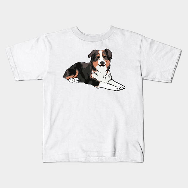 Australian Shepherd Dog Kids T-Shirt by PetinHeart